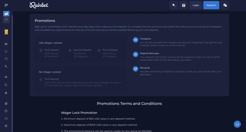 Rainbet Bonuses